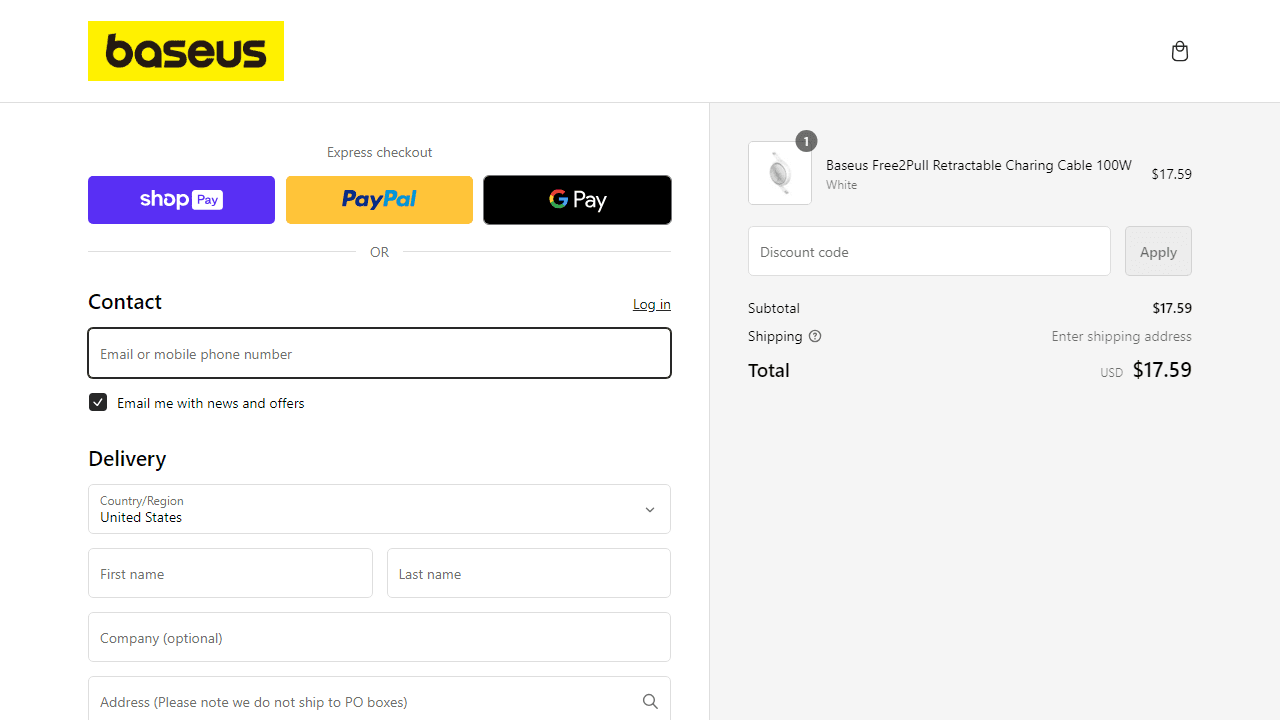 How to apply BASEUS coupon code
